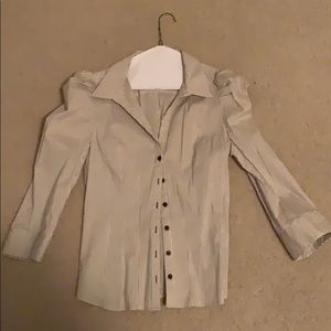 Cream and Black Stripped Shirt